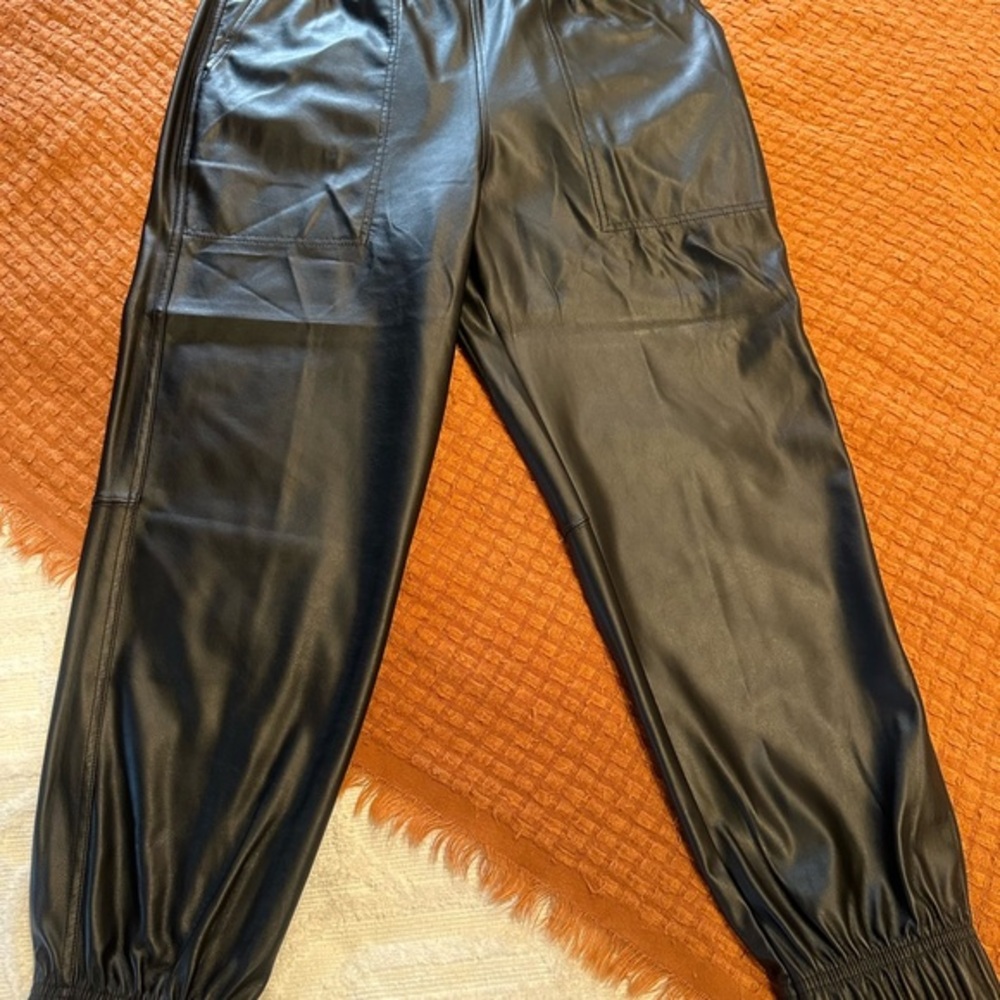 Calia Black Faux Leather Joggers